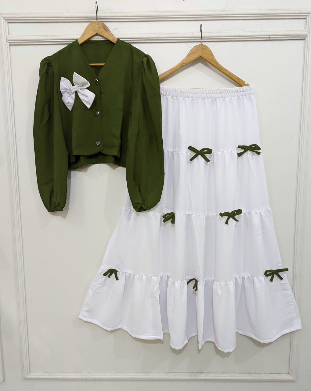 2(PC)Bow style (top&skirt)