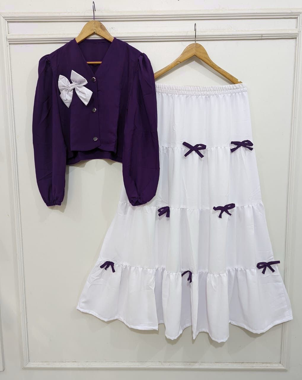 2(PC)Bow style (top&skirt)