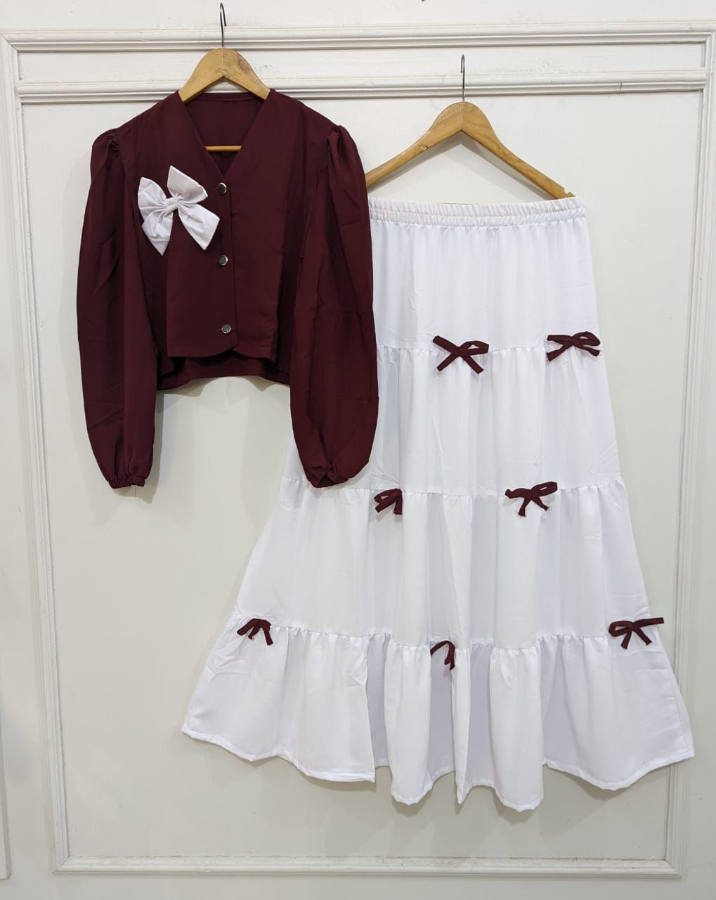 2(PC)Bow style (top&skirt)