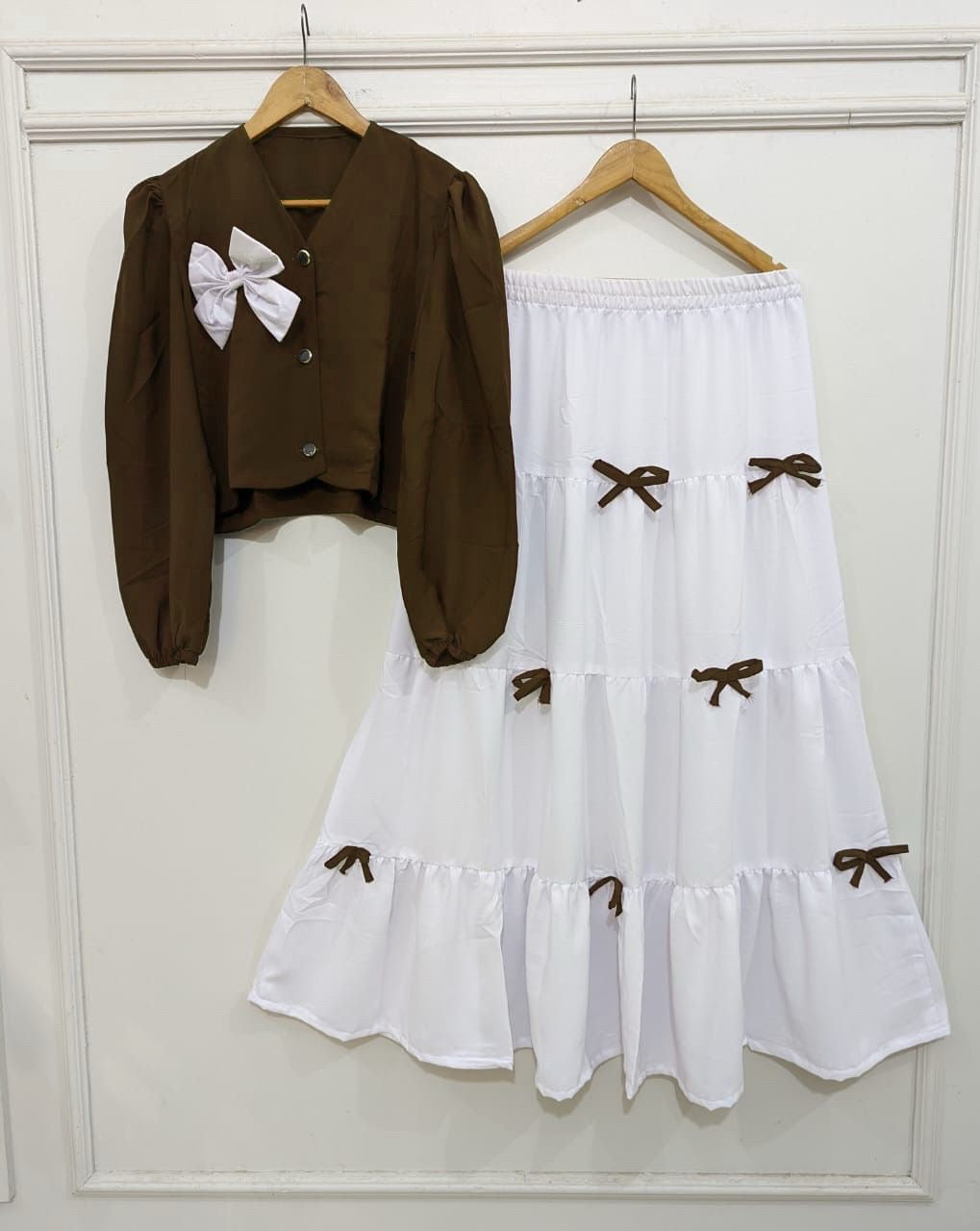 2(PC)Bow style (top&skirt)