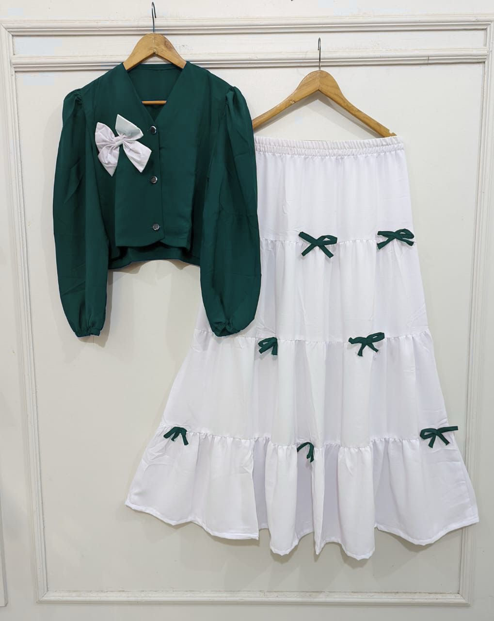 2(PC)Bow style (top&skirt)