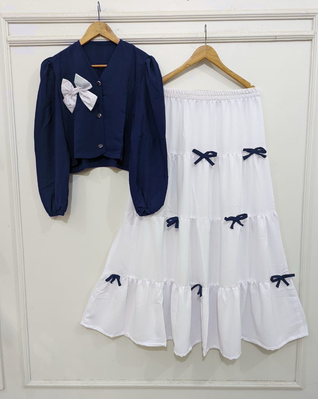 2(PC)Bow style (top&skirt)