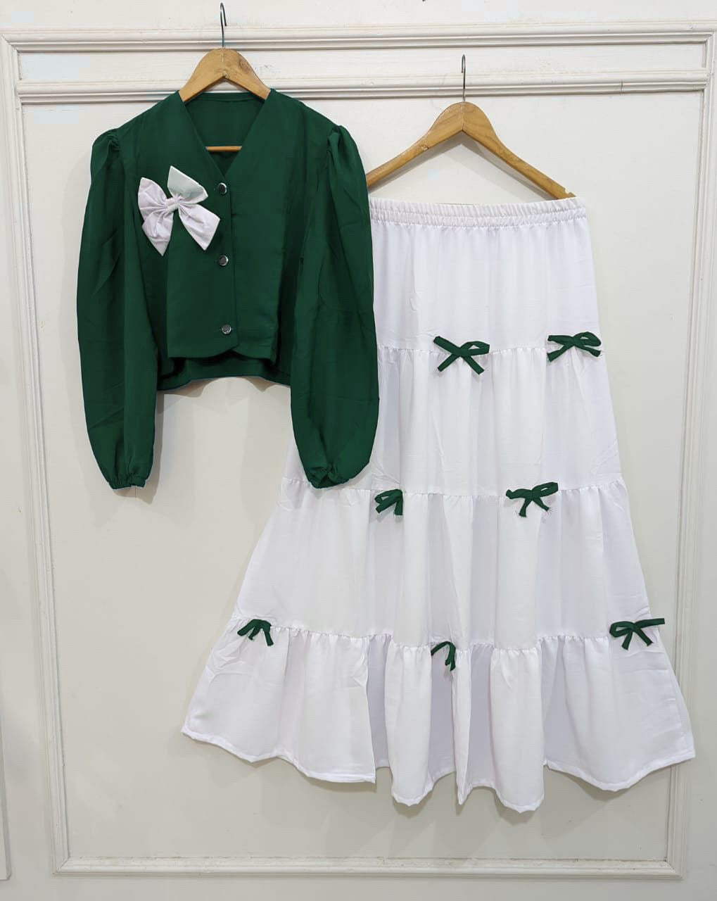 2(PC)Bow style (top&skirt)